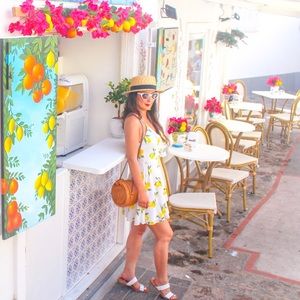 Lemon Print Mini Dress